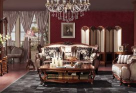 Repliky starožitného nábytku, Luxusní, stylový, historizující, zámecký, kvalitní nábytek, interiéry Viola ROYAL 238 - obývací pokoj, sedací souprava, konferenční stolek, komoda, skleník, paraván, lampa
