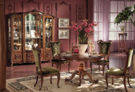 Repliky starožitného nábytku, Luxusní, stylový, historizující, zámecký, kvalitní nábytek, interiéry Viola ROYAL 238 - jídelna, jídelní stůl, židle, skleník, stojan