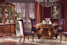 Repliky starožitného nábytku, Luxusní, stylový, historizující, zámecký, kvalitní nábytek, interiéry Viola ROYAL 238 - jídelna, jídelní stůl, židle, skleník, lampa