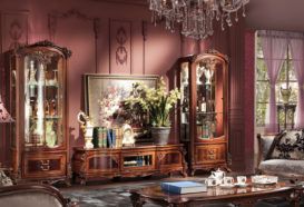 Repliky starožitného nábytku, Luxusní, stylový, historizující, zámecký, kvalitní nábytek, interiéry Viola ROYAL 238 - obývací pokoj, komoda, skleník, konferenční stolek