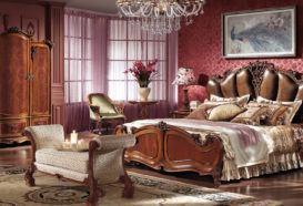 Repliky starožitného nábytku, Luxusní, stylový, historizující, zámecký, kvalitní nábytek, interiéry Viola ROYAL 238 - ložnice, postel, noční stolek, šatní skříň, postelová sedačka, křeslo, stolek, lampa