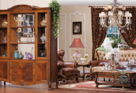 Repliky starožitného nábytku, Luxusní, stylový, historizující, zámecký, kvalitní nábytek, interiéry Viola ROYAL 236 - obývací pokoj, oboustranná skříň, sedací souprava, konferenční stole