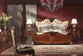 Repliky starožitného nábytku, Luxusní, stylový, historizující, zámecký, kvalitní nábytek, interiéry Viola ROYAL 238 - ložnice, postel, noční stolek, komoda, židle