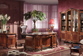 Repliky starožitného nábytku, Luxusní, stylový, historizující, zámecký, kvalitní nábytek, interiéry Viola ROYAL 238 - kancelář, kancelářský stůl, kancelářské křeslo, knihovna, stojan