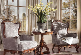 Repliky starožitného nábytku, Luxusní, stylový, historizující, zámecký, kvalitní nábytek, interiéry Viola ROYAL 238 - obývací pokoj, křeslo, stolek