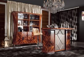 Luxusní, designový, art deco, kvalitní nábytek, interiéry Viola DESING 880 - obývací pokoj, barový stůl, barová skříň, barová židle, lampa