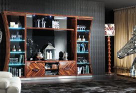 Luxusní, designový, art deco, kvalitní nábytek, interiéry Viola DESING 880 - obývací pokoj, víceúčelová stěna