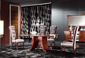 Luxusní, designový, art deco, kvalitní nábytek, interiéry Viola DESING 880 - jídelna, jídelní stůl, židle, komoda, zrcadlo