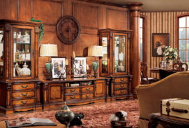 Repliky starožitného nábytku, Luxusní, stylový, historizující, zámecký, kvalitní nábytek, interiéry Viola ROYAL 303 - obývací pokoj, komoda, skleník