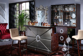Luxusní, designový, art deco, kvalitní nábytek, interiéry Viola DESING 869 - obývací pokoj, barový stůl, barová skříň, barová židle