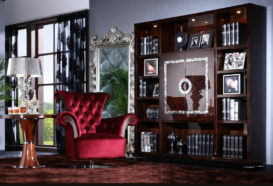 Luxusní, designový, art deco, kvalitní nábytek, interiéry Viola DESING 869 - kancelář, knihovna, křeslo, stolek