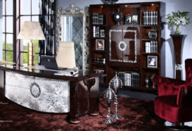 Luxusní, designový, art deco, kvalitní nábytek, interiéry Viola DESING 869 - kancelář, kancelářský stůl, kancelářské křeslo, knihovna, stojan, křeslo