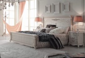 Repliky starožitného nábytku, Luxusní, stylový, historizující, zámecký, kvalitní nábytek, interiéry Viola ROYAL 230 - ložnice, postel, noční stolek
